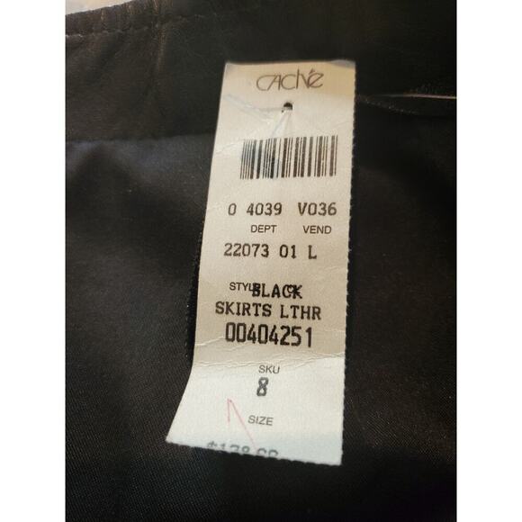 NWT Vintage Cache 100% Leather skirt size 8 - Picture 6 of 6